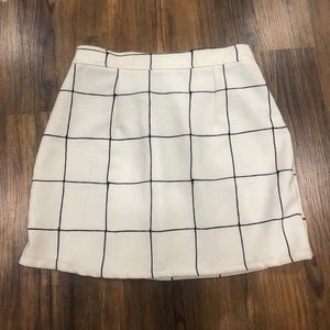 White checkered mini skirt